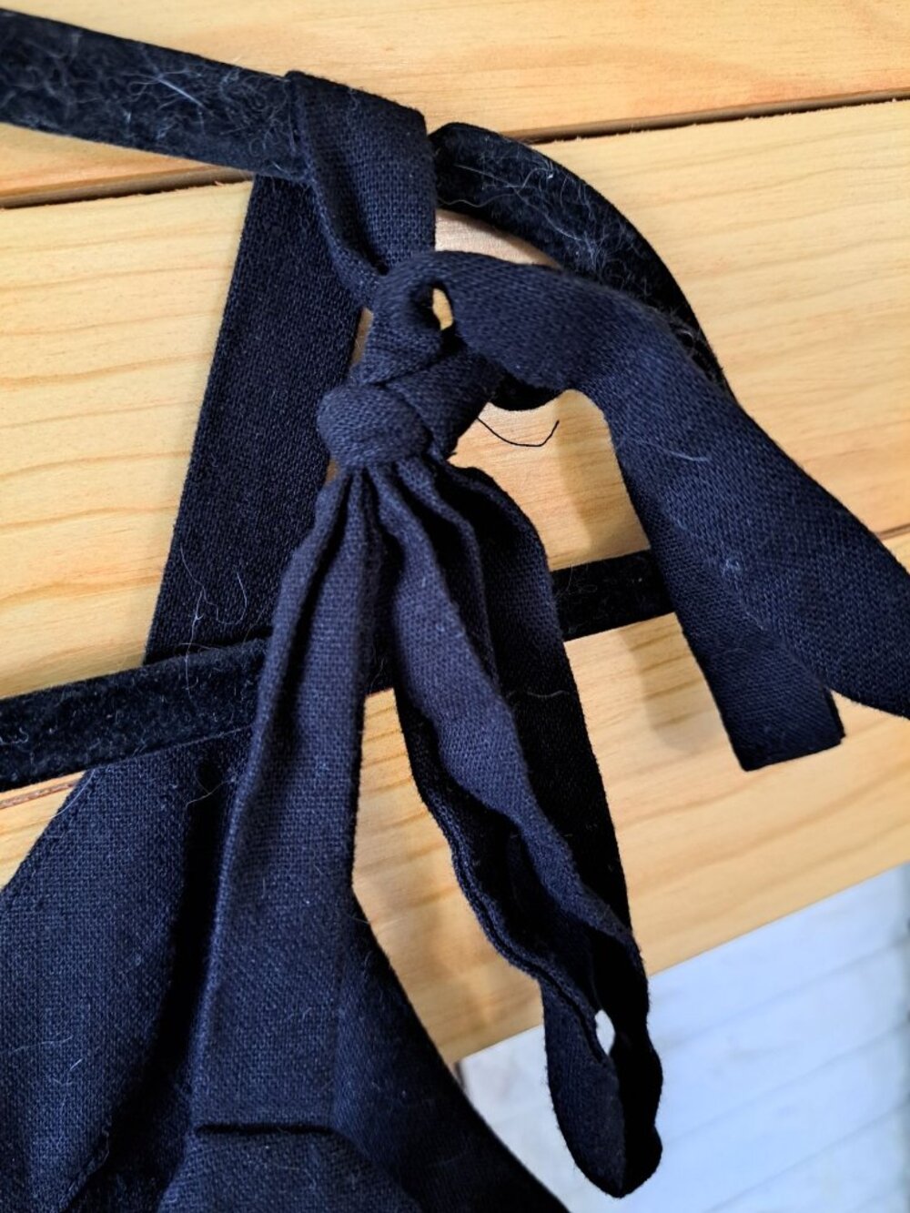 New In Black Sleeveless Jumpsuit Bow Tie Linen Ctn Wide-Leg S Pallazo Women's - Picture 3 of 13